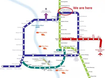 a map of the subway in china at Lovely Townhome in Shopping District near BTS&MRT in Bang Su