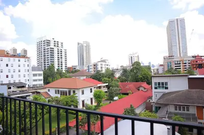 a view of a city from a balcony at SKY 18 - 99 feet in the sky in Bangkok