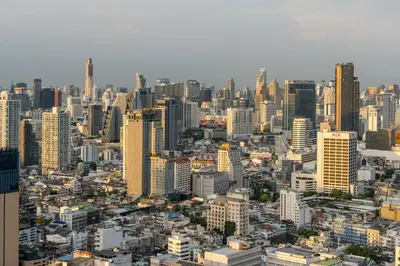 a view of a large city with tall buildings at State tower High Floor City View Lovely Unit in Bangkok