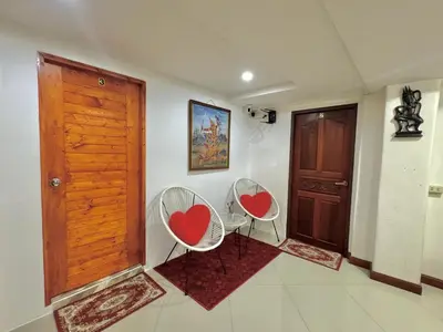 two chairs with hearts on them in a room at Baan Alisa 12 in Nonthaburi