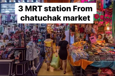 a group of people walking through a market at Modern 5-Bedroom Townhome near MRT and Local Charm in Bangkok
