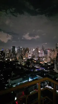 a view of a city at night with at City View Luxury Condo, AirportMRT link 50 meters in Bangkok