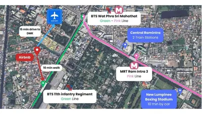 a map of the proposed upgrade to the freeway at Baan ABC at 112 Phahonyothin 55 in Bang Khen