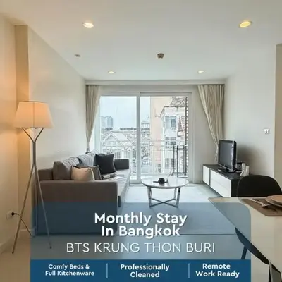 Modern Stay Near ICONSIAM l Steps to BTS Krung Thon Buri l Ultra Fast WiFi