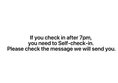 a line of text that reads if you check in after you need to at Solumie Boutique Hotel in Bangkok