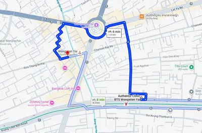 a map of the city of san francisco with a blue line at best 148 train staytion in Godown