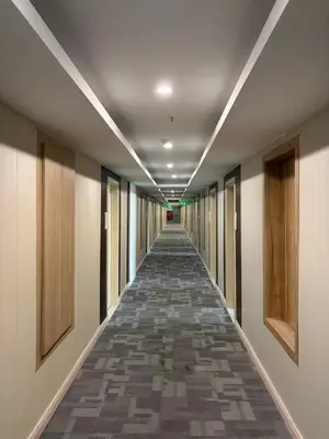 an empty hallway of an office building at lee hotel lat phrao in Bangkok