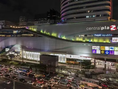 a view of a busy city at night at In Unit Workspace Gym and Infinity Pool MRT 200m in Bangkok