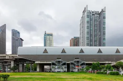 a large building in a city with tall buildings at High Skyview Studio with Desk Pool Gym MRT 200m in Ban Na Song