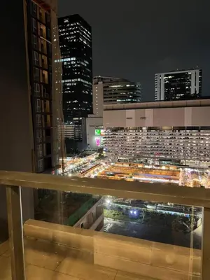 a view of a city skyline at night at Free Parking with Balcony Pool and Gym MRT 200m in Ban Na Song