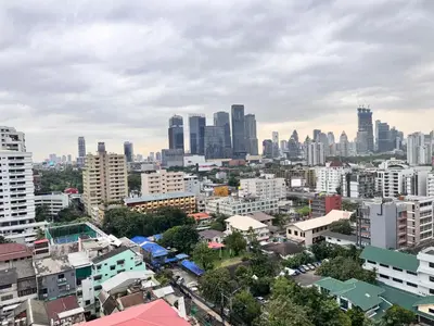 a cityscape of a city with tall buildings at Beautiful 1 bedroom Appartment in the Heart of Bangkok in Bangkok