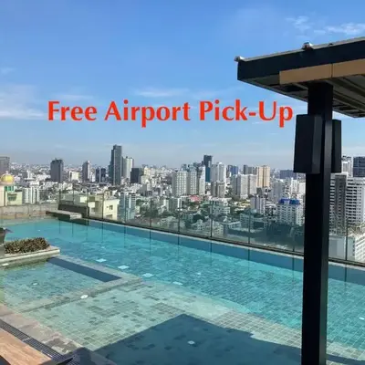 Free Airport Pick Up Rooftop Pool Gym near BTS Emquartier Shopping city center