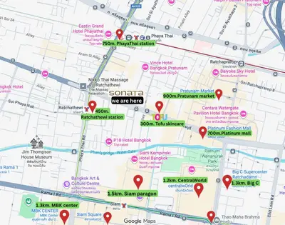 a map of santa cruz county with locations at Sonata siam-ratchathewi in Bangkok