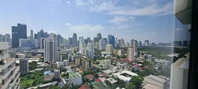 a view of a city with tall buildings at Stylish New Condo in NANA in Bang Kapi