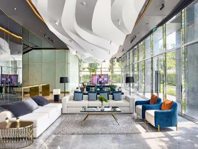 a living room with couches and a table at New City Condo in Central Bangkok Siam Paragon Central World in Pratunam