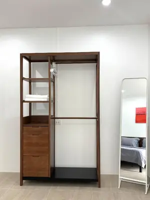 a room with a bunk bed and a mirror at 1minBTS-Wifi500Mbs-Workplace>NETFLIX/Central in Khlong Toei