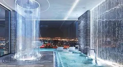 a hotel room with a view of a city at Private Skyrise view on thonglor in Bangkok