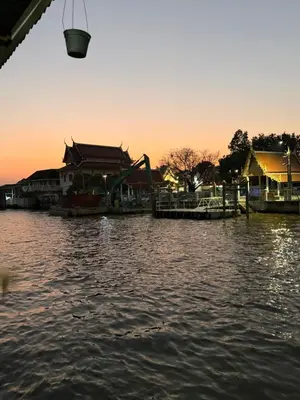 a view of a river with a water slide at Muzachi home stay and canal in Bangkok Yai