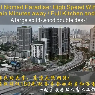 A3508 Monthly Condo Skytrain Minutes away Full Kitchen and Bath!