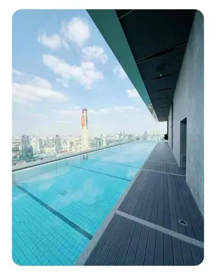a swimming pool on the roof of a building at Luxury 1 Bedroom l BTS 2 mins l Pool and Gym in Pratunam