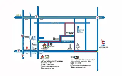 a floor plan of a house with the required parameters at Cloud 9 Lodge in Bangkok