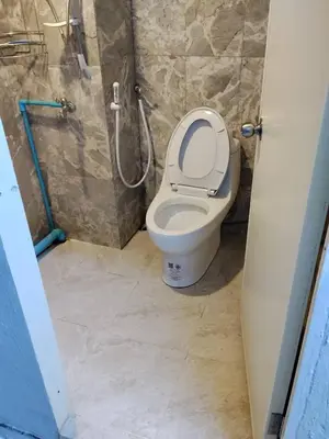 a bathroom with a toilet and a shower at The Green Bean Hostel Khaosan in Bangkok