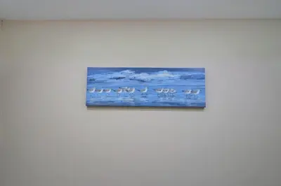 a painting of a group of animals on a wall at 38 House Don Mueang Airport BTS Wat Phrasi in Bang Khen