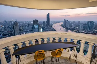 a view of the city from the top of a building at Hangover State Tower Stunning River View in Bangkok