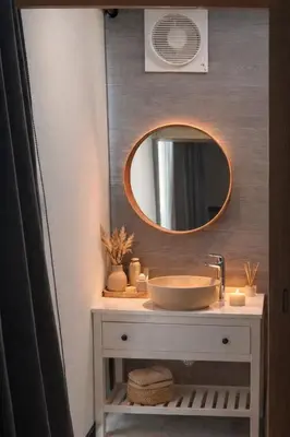 a bathroom with a sink and a mirror at Feel Private Pool Villa in Ban Lam Praya Phai Rua