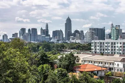 a view of a city skyline with skyscrapers at Like Sukhumvit 22 in Bangkok