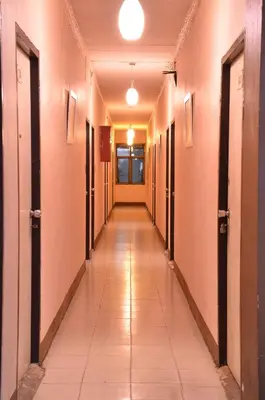 an empty hallway of an office building with a hallway at The Backpacker stn in Nonthaburi