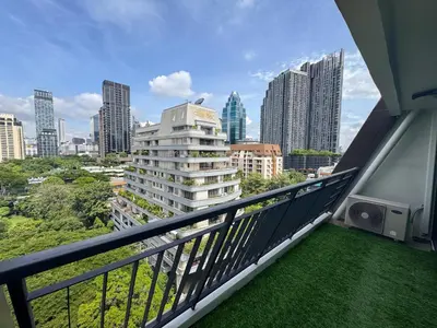 a balcony with a view of a city at Nice view over the heart of Bangkok in Bangkok