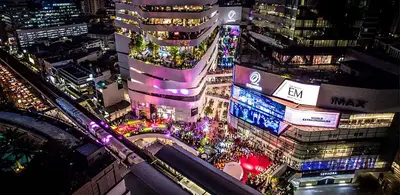 an overhead view of a city at night at Baan mek mok in Bangkok