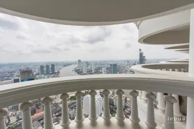 a view of the city from the balcony of a building at lebua at State Tower in Bangkok