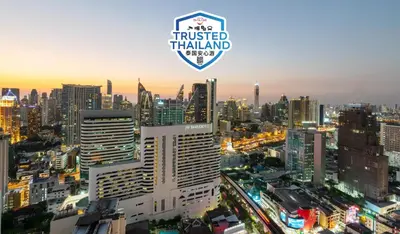 a view of a city skyline with buildings at JW Marriott Hotel Bangkok in Bangkok