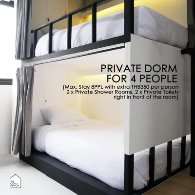 a poster for a private dorm room with two bunk beds at The Companion in Bangkok