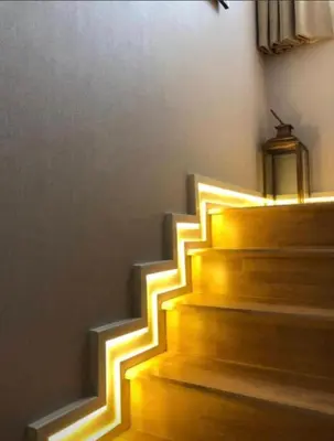 a set of stairs with lights on them at 51 Suanplu Residence in Bangkok