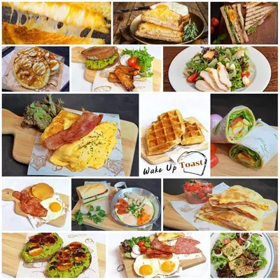 a collage of pictures of different food items at Let's Zzz Bangkok in Bangkok