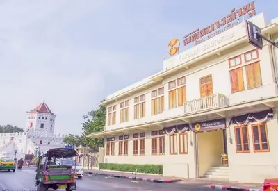 a building on the side of a street with at Bangkok Nomad Hostel in Bangkok