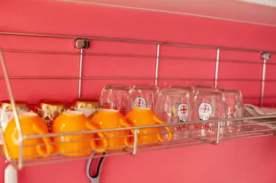 a rack of glass mason jars on a shelf at Clean Comfy Cozy easy to go Siam Paragon and Chatuchak Market in Bangkok