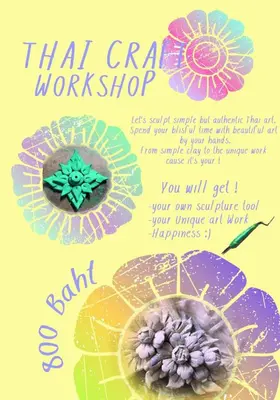 a flyer for a craft work shop with flowers at NBH.@ Prannok in Bangkok