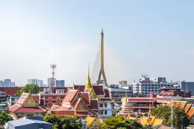 a view of a city with a bridge in the background at Royale 8 Ville Guest House in Bangkok