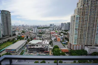 a view of a city with tall buildings at Luxury Apartment near Downtown (Pick-up Service) in Bangkok