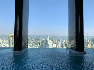 a view of the city from the top of a skyscraper at Luxurious & Romantic in the Heart of BKK. MRT/BTS! in Bangkok