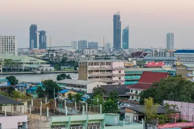 a view of a city with skyscrapers in the background at U Sabai Hotel Bangkok in Bangkok