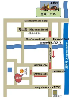 a map of the kiryat kiryat klezmer road at Sabye Bangkok in Bangkok
