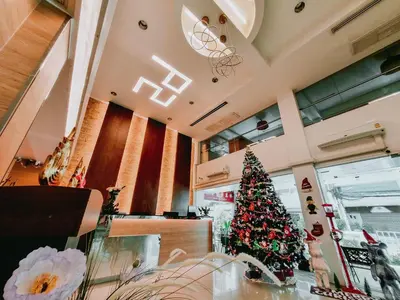 a christmas tree in a shopping mall at P2 Boutique in Bangkok
