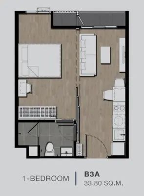 a black and white floor plan of a apartment at CBD Asoke/Nana/Ploenchit +2 mins to Terminal 21 in Bangkok