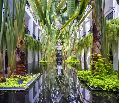 a room filled with lots of plants on display at The Siam in Bangkok