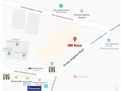 a map of the inn room at ham room at INN Room in Bangkok